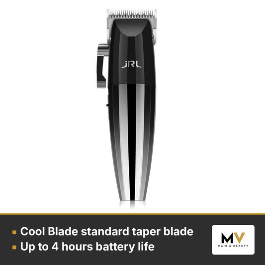 JRL 2020C Silver Clipper & 2020T Silver Trimmer Duo – Cool Blade standard taper blade, Up to 4 hours battery life