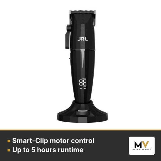 JRL Onyx Black Clipper & SF Pro Shaver Duo – Smart-Clip motor control, Up to 5 hours runtime