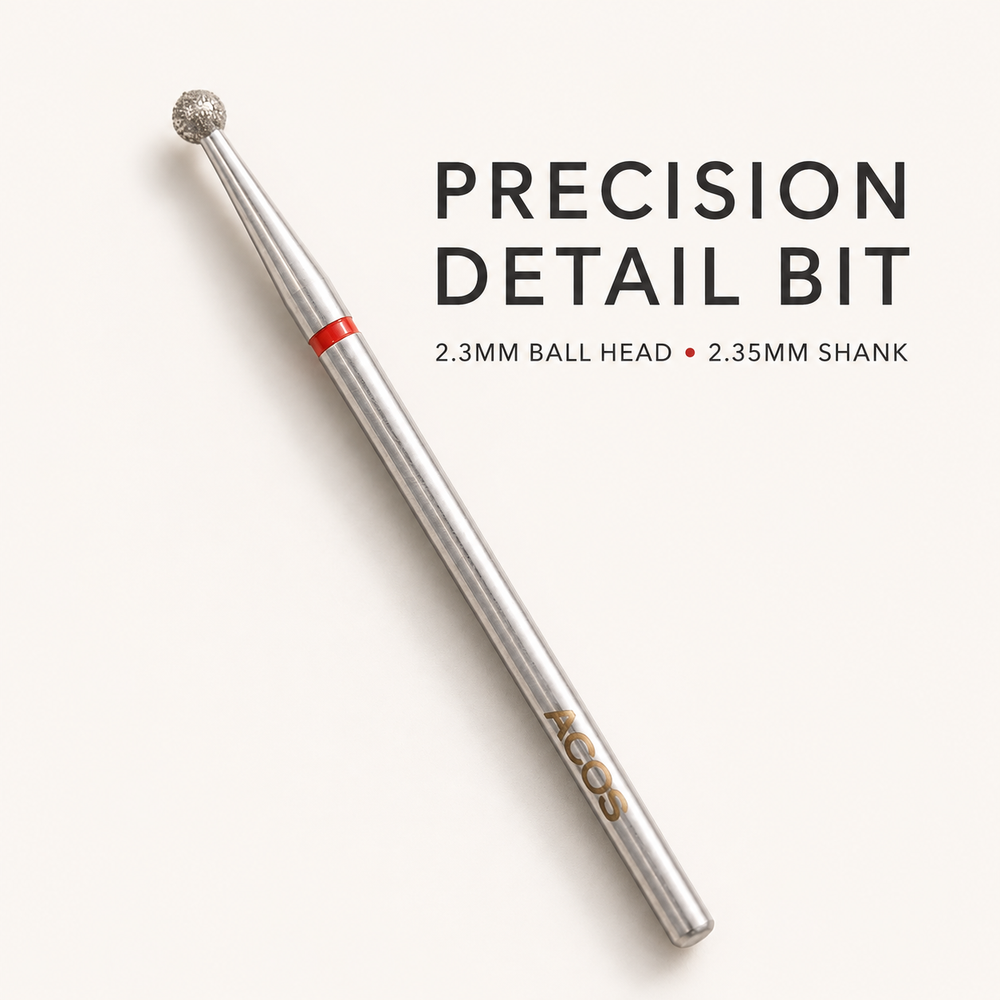 ACOS Bit047 precision diamond nail drill bit with 2.3mm ball head and 2.35mm shank