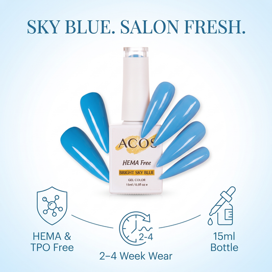 ACOS Bright Sky Blue 079 HEMA-free gel colour feature graphic