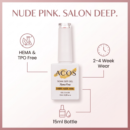 ACOS Dark Nude Pink gel colour benefits