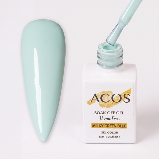 ACOS Milky Green Blue nail swatch