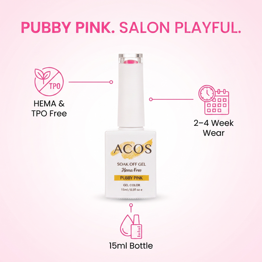 ACOS HF086 HEMA-free Pubby Pink gel colour product details