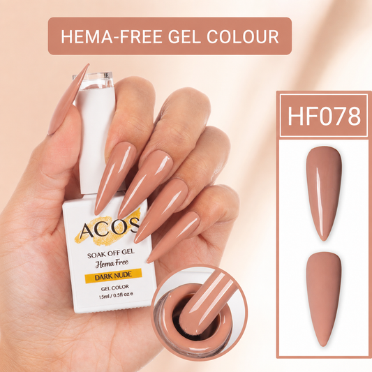 ACOS Dark Nude 078 HEMA-free gel colour benefit graphic