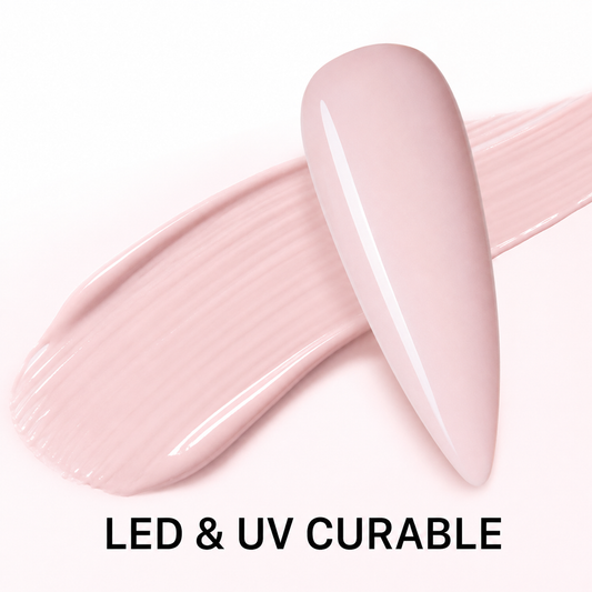 ACOS Light Pink Purple 069 gel swatch with LED and UV cure note