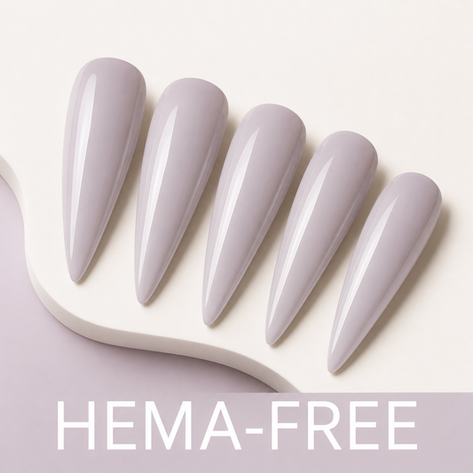 ACOS HF077 Milky Purple Clay HEMA-free gel colour benefit swatches