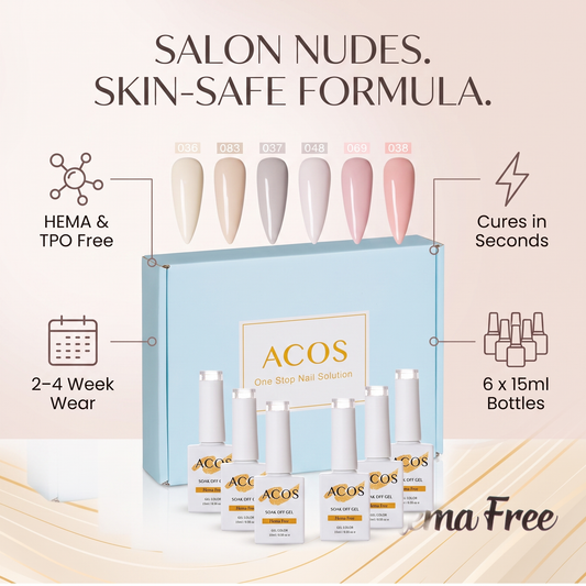 ACOS HEMA Free Gel Polish nude set benefits