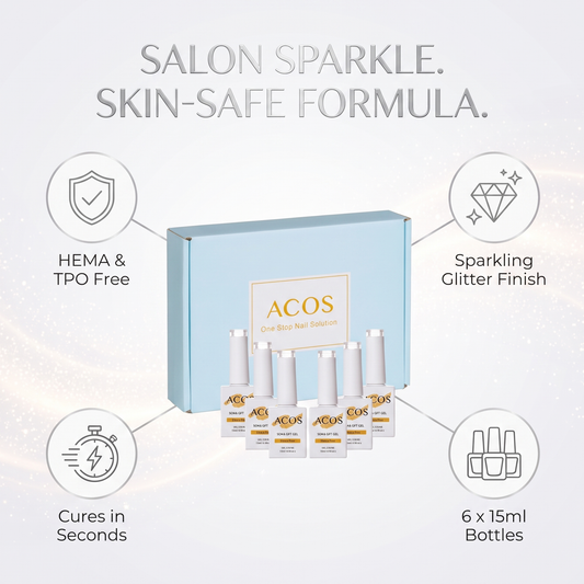 ACOS Transparent Glitter gel set benefits