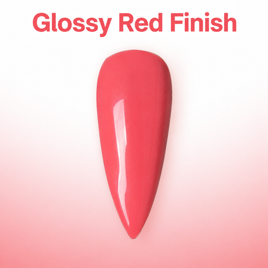 ACOS Little Pepper Red 055 gel polish on a glossy artificial nail swatch