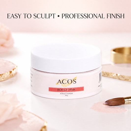ACOS Rouge Pink Acrylic Powder 80g easy-to-sculpt professional nail powder