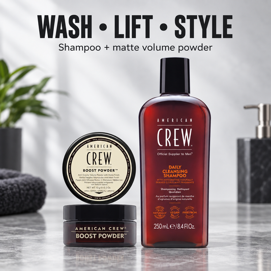American Crew Boost Powder Duo ( Boost Powder 10g & Daily Cleansing Shampoo 250ml) — benefit image 1