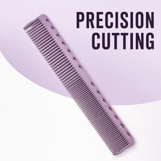 Purple dual-tooth cutting comb with fine and wide spacing