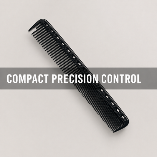 Bymace small slim black cutting comb benefit graphic for precision control