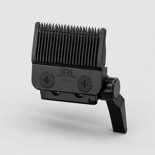 JRL 2025C Diamante black fade clipper blade in angled studio view