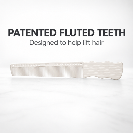 JRL Barbering Comb 6.5" - White J204 – Patented Fluted Teeth