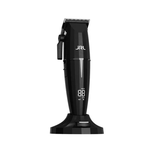 JRL Onyx cordless clipper angled view on charging dock