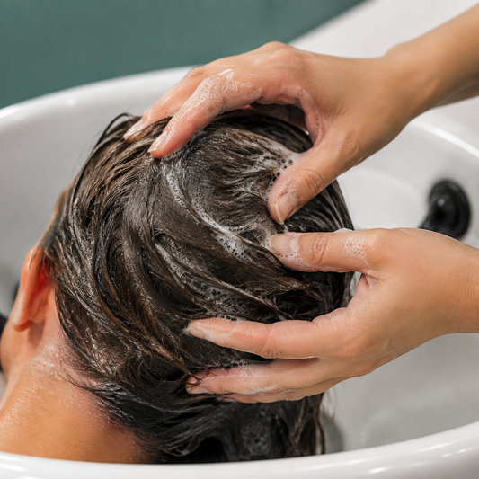 L'Oréal Scalp Advanced Anti-Discomfort Shampoo massaged into wet hair