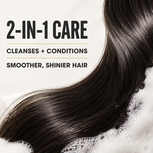L3VEL3 2-in-1 Shampoo & Conditioner benefits: cleanses, conditions, smooths and enhances shine