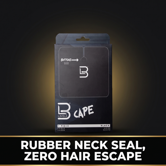 L3VEL3 Professional Rubber Cutting Cape - rubber neck seal, zero hair escape