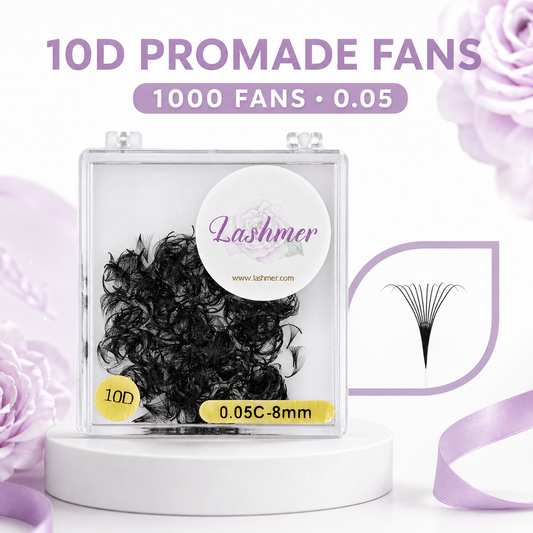 Lashmer 10D loose promade fans 1000 fan case in 0.05 diameter