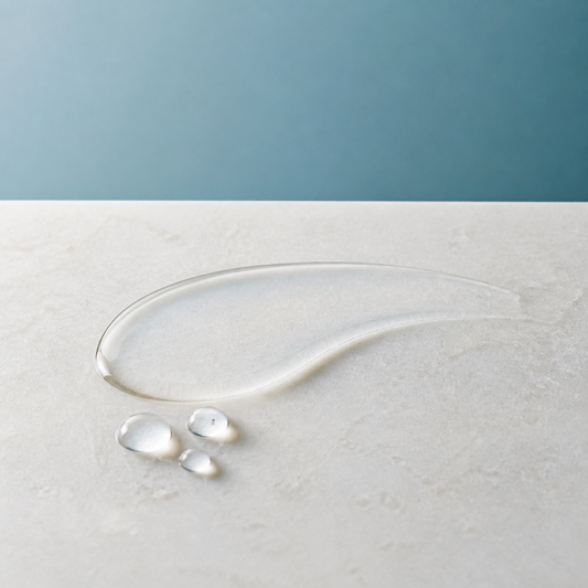 Lightweight clear scalp serum texture