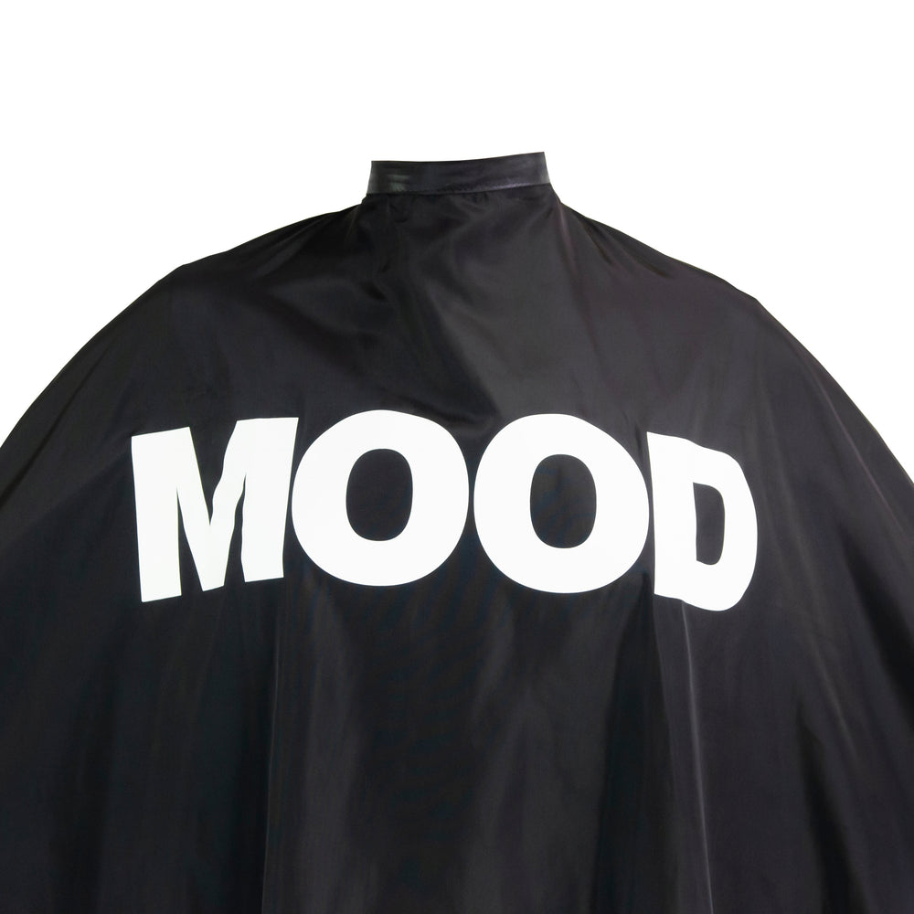 MOOD Cutting Cape Black – white MOOD logo detail