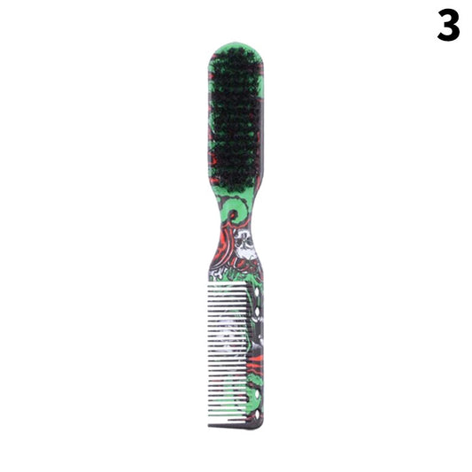 Green MV beard comb, brush and tail comb set