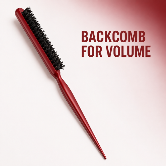 Red MV Hair Teasing Brush benefit graphic for root lift