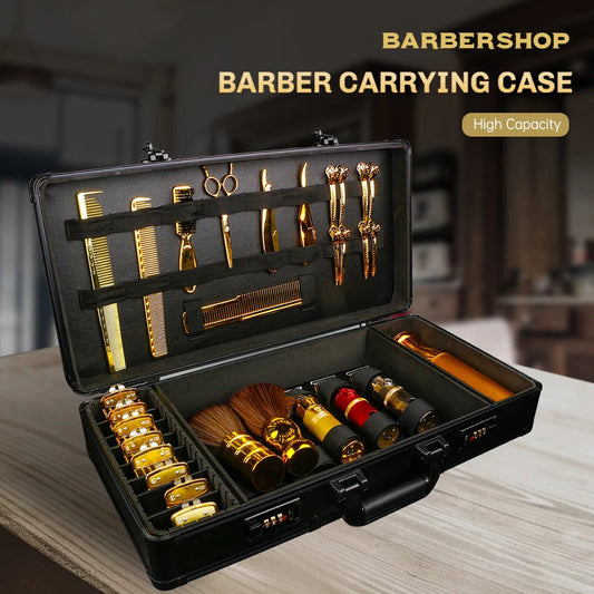 MV barber tool case showing divided storage