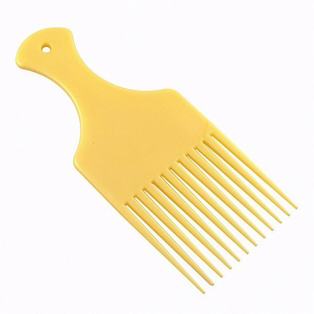 Yellow MV wide-tooth Afro pick comb