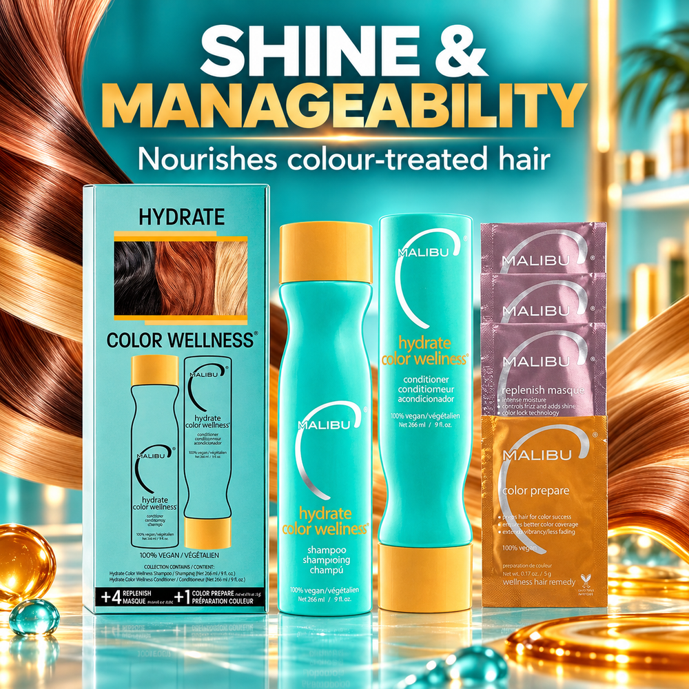 Malibu C Hydrate Colour Wellness Collection - shine and manageability