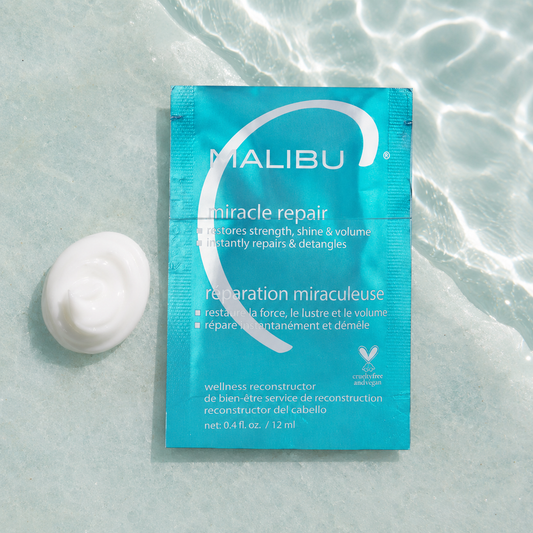 Malibu C Miracle Repair 12ml sachet with conditioning cream texture