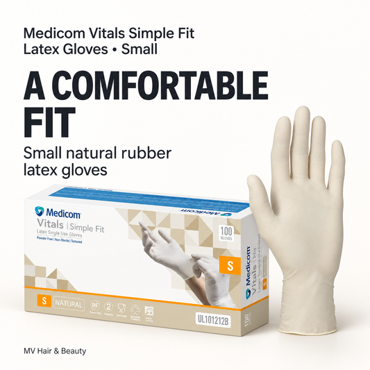 Medicom Vitals | Simple Fit Latex Single use Gloves (Small natural) — A COMFORTABLE FIT