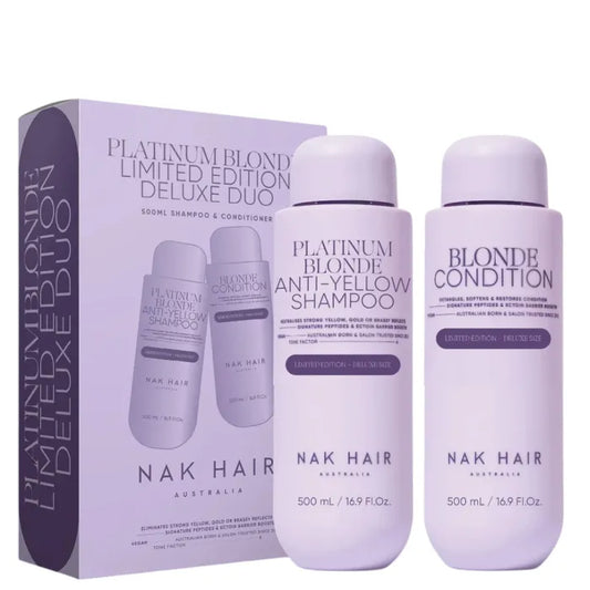 NAK Platinum Blonde Shampoo and Conditioner Duo 500ml - MV hair and beauty