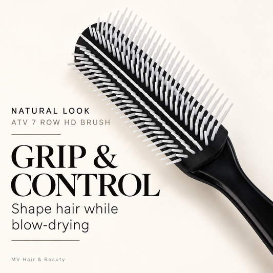 Natural Look ATV 7 Row HD Brush — grip and control while blow-drying