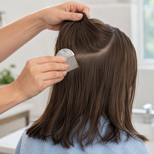 Natural Look Anti Lice Leave-In Conditioner comb-through application