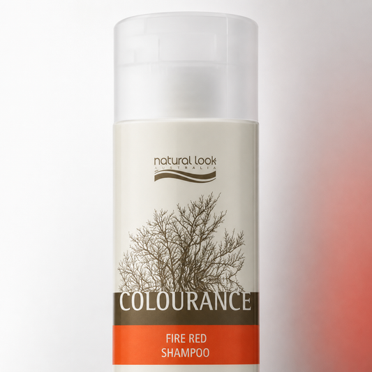 Natural Look Colourance Fire Red Shampoo 250ml cap and label detail