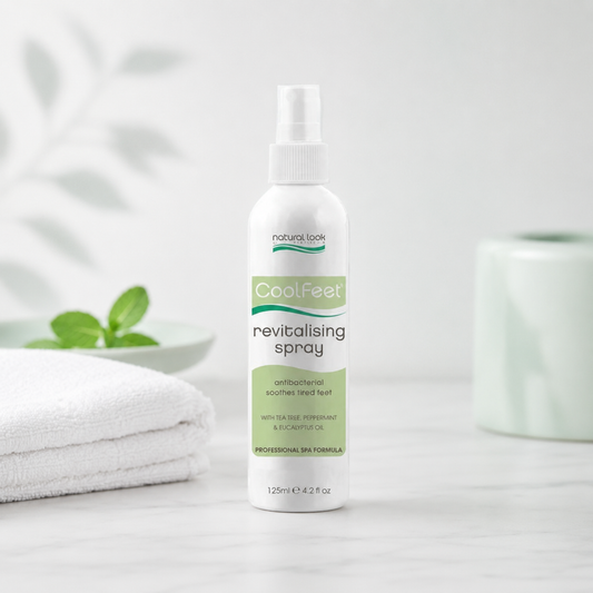 Natural Look CoolFeet revitalising spray 125ml in a clean spa studio setting