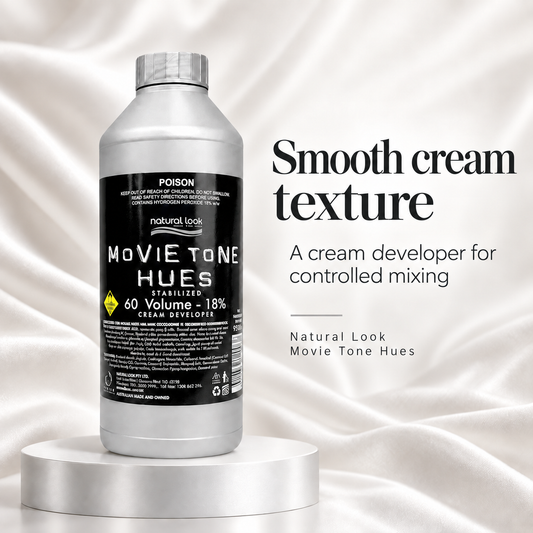 Natural Look Movie Tone Hues Peroxide 60Vol 950ml — Smooth cream texture; a cream developer for controlled mixing