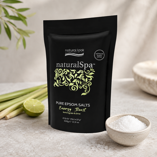Natural Look naturalSpa Energy Boost Epsom Salts 650g with salt crystals, lime and lemongrass