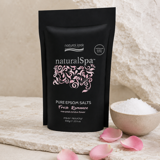 Natural Look naturalSpa Fresh Romance Epsom Salts 650g with salt crystals and rose petals