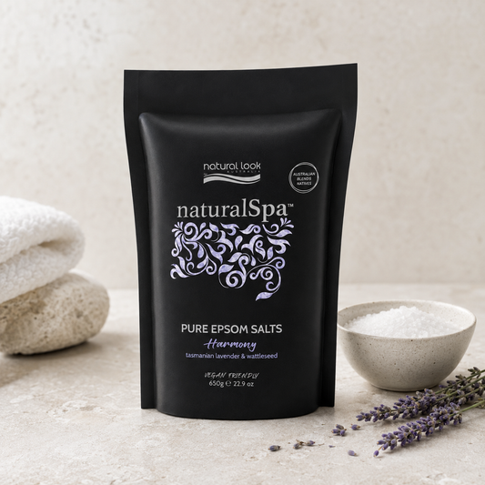 Natural Look naturalSpa Harmony Epsom Salts 650g with salt crystals and lavender