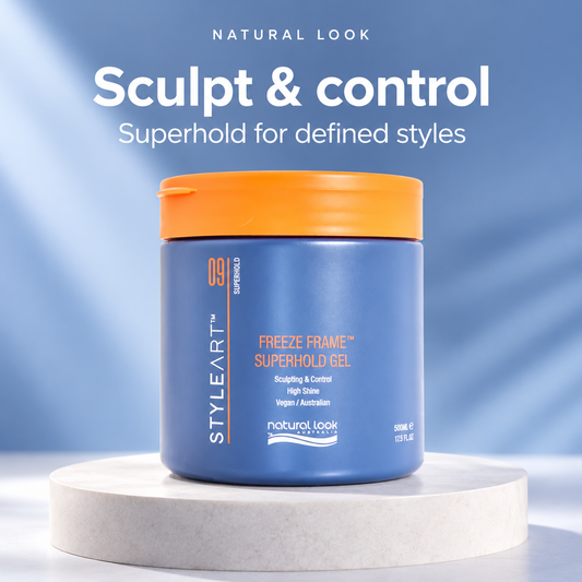 Natural Look - STYLEART Freeze Frame Superhold Gel- 500ml – Sculpt & control. Superhold for defined styles