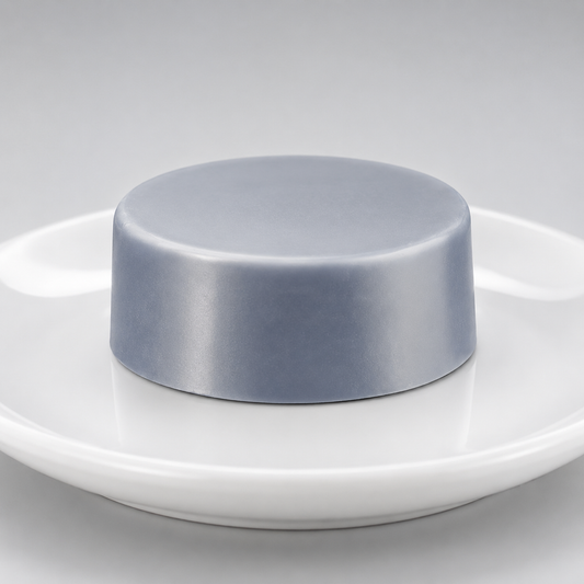 Natural Look Silver Sensation silver-grey hot-wax puck on a white dish