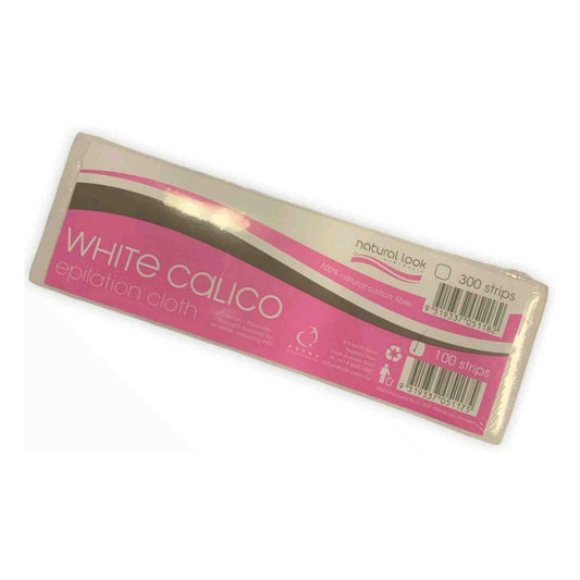 White calico epilation cloth in pre-cut and roll formats