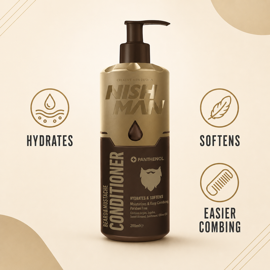 Nish Man Beard and Mustache Cream Conditioner - key benefits