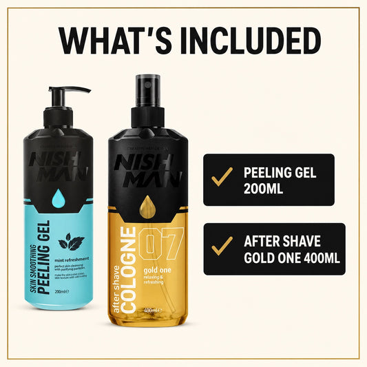 What is included in the Nish Man Gold One Face Refresh Duo