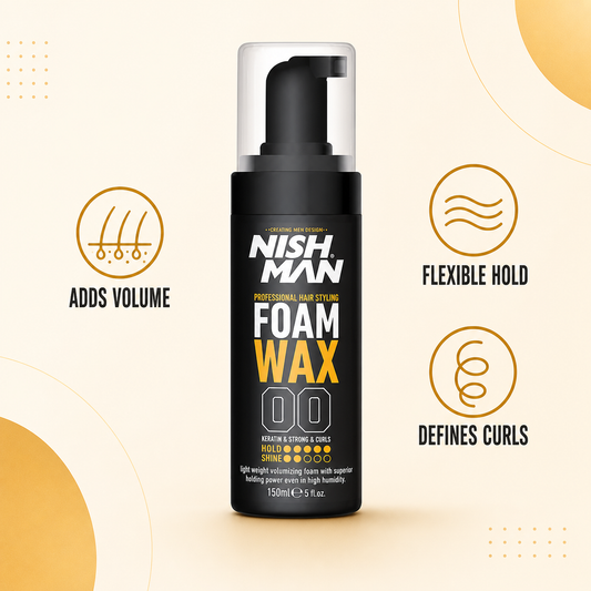 Nish Man Hair Styling Foam Wax 150ml - key benefits