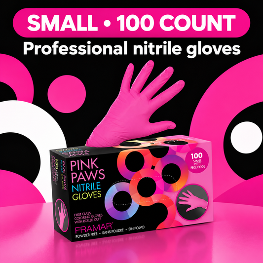 Pink Paws Nitrile Gloves Small 100 Count benefit image 1