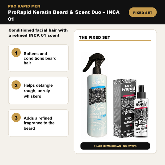 ProRapid Keratin Beard & Scent Duo included products and beard-care benefits